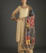 Women Ethnic Motifs Regular Thread Work Kurta with Trousers & With Dupatta