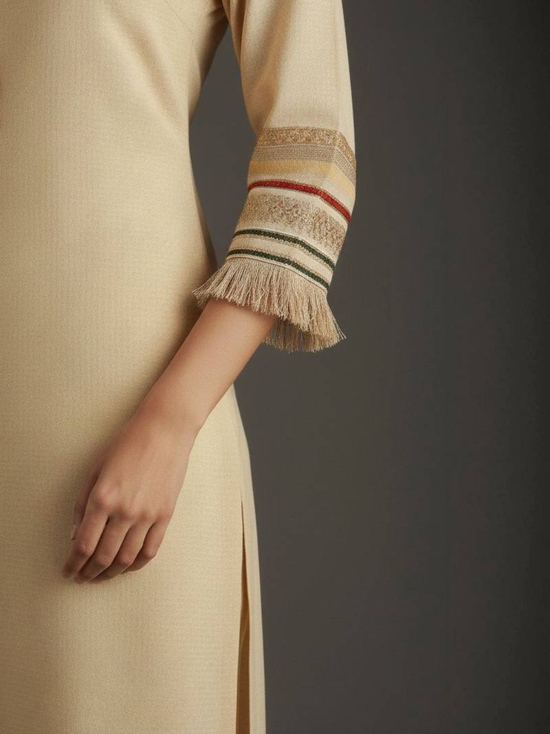 Women Ethnic Motifs Regular Thread Work Kurta with Trousers & With Dupatta