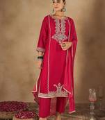 Women Paisley Embroidered Regular Kurta with Trousers & Dupatta