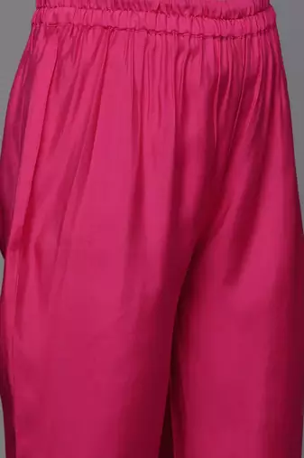 V-Neck Flared Sleeves Thread Work Straight Kurta With Trousers & Dupatta