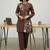 Women Floral Embroidered Regular Thread Work Linen Kurta with Trousers