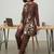 Women Floral Embroidered Regular Thread Work Linen Kurta with Trousers