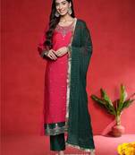 Women Ethnic Motifs Embroidered Regular Kurta with Trousers & Dupatta
