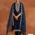 Navy Blue Ethnic Motifs Embroidered Kurta With Trousers & Dupatta