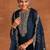 Navy Blue Ethnic Motifs Embroidered Kurta With Trousers & Dupatta