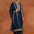 Navy Blue Ethnic Motifs Embroidered Kurta With Trousers & Dupatta