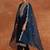 Navy Blue Ethnic Motifs Embroidered Kurta With Trousers & Dupatta