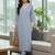 Women Regular Thread Work Silk Crepe Kurta with Trousers