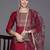 Women Floral Yoke Design Sequinned Chanderi Silk Kurta with Trousers & Dupatta