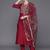 Women Floral Yoke Design Sequinned Chanderi Silk Kurta with Trousers & Dupatta