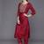 Women Floral Yoke Design Sequinned Chanderi Silk Kurta with Trousers & Dupatta