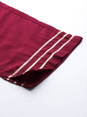 Women Floral Yoke Design Sequinned Chanderi Silk Kurta with Trousers & Dupatta 9