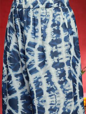 Women Abstract Dyed Empire A-Line Calf Length Kurta Set 3