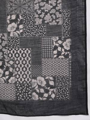 Floral Embroidered Regular Thread Work Linen Kurta with Trousers & Dupatta 4
