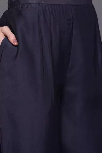 Ethnic Motifs Embroidered Regular Zardozi Liva Kurta with Trousers & With Dupatta