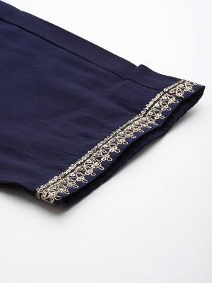 Ethnic Motifs Embroidered Regular Zardozi Liva Kurta with Trousers & With Dupatta 8