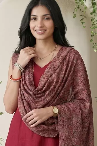 Women Ethnic Motifs Regular Kurta with Trousers & With Dupatta