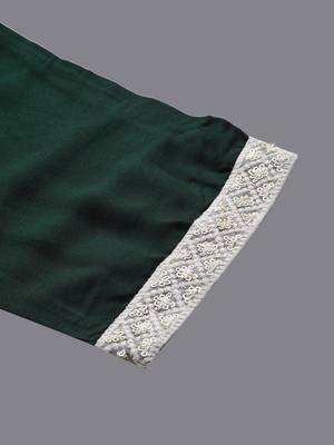 Women Green Ethnic Motifs Embroidered Kurta with Trousers 7