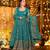 Rama green embroidered crunchy silk salwar suit set with dupatta