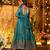 Rama green embroidered crunchy silk salwar suit set with dupatta