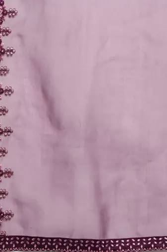 Women Purple Floral Yoke Design Sequinned Kurta with Trousers & With Dupatta