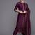 Women Purple Floral Yoke Design Sequinned Kurta with Trousers & With Dupatta