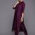 Women Purple Floral Yoke Design Sequinned Kurta with Trousers & With Dupatta