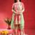 Women Floral Printed Empire Mirror Work Kurta With Sharara & Dupatta