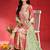 Women Floral Printed Empire Mirror Work Kurta With Sharara & Dupatta