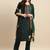 Floral Embroidered Round Neck Straight Kurta With Trousers And Dupatta