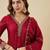 Brown embroidered shimmer silk peplum kurta with palazzo and dupatta