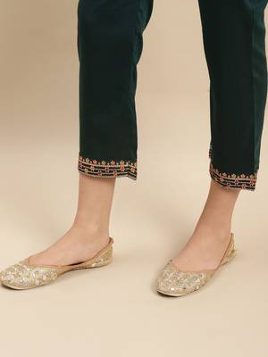 Floral Embroidered Round Neck Straight Kurta With Trousers And Dupatta 7