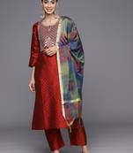 Women Floral Embroidered Kurta with Trousers & Dupatta