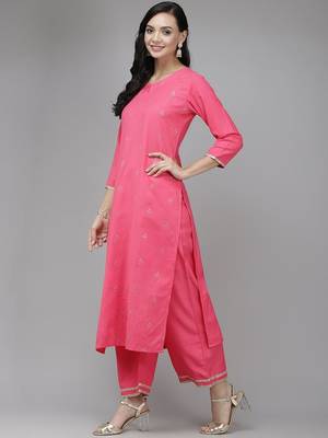 Women Pink & White Floral Embroidered Kurta with Trousers & Dupatta 6