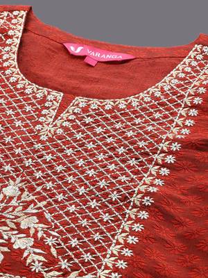 Women Floral Embroidered Kurta with Trousers & Dupatta 2
