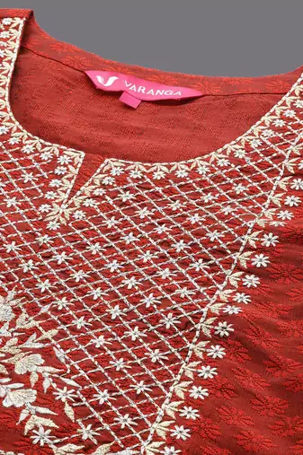 Women Floral Embroidered Kurta with Trousers & Dupatta