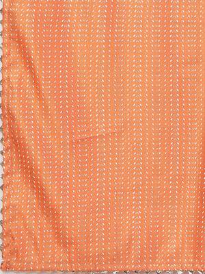 Women Orange Panelled Liva Kurta with Palazzos & With Dupatta 4
