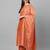 Women Orange Panelled Liva Kurta with Palazzos & With Dupatta