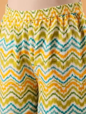 Floral Printed Notch-Neck Pure Cotton A-Line Kurta With Palazzos & Dupatta 6