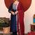 Blue Ethnic Motifs Embroidered Thread Work Kurta With Trousers & Dupatta