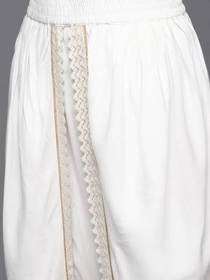 Floral Printed Panelled Mirror Work Pure Cotton Kurta With Dhoti Pants 3