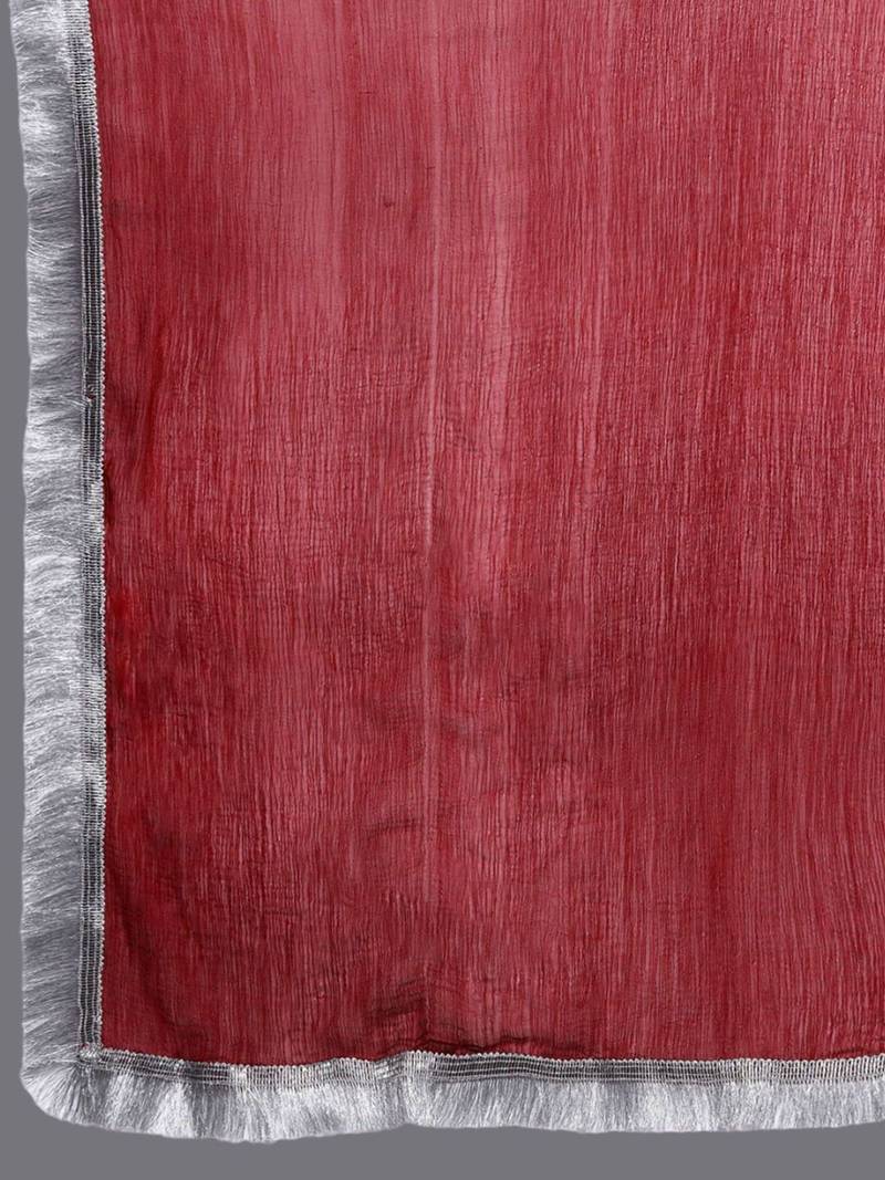 Floral Yoke Design Thread Work Straight Kurta with Trousers & Dupatta