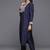 Floral Yoke Design Thread Work Straight Kurta with Trousers & Dupatta