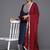 Floral Yoke Design Thread Work Straight Kurta with Trousers & Dupatta