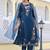 Floral Embroidered Pure Silk A-Line Kurta with Trouser & Dupatta