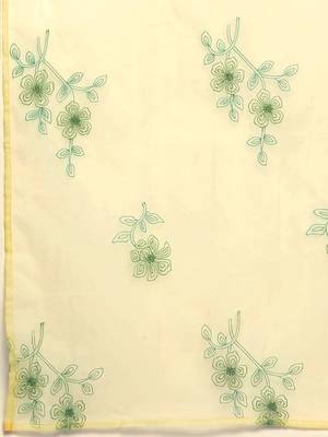 Floral Printed Zari Regular Kurta with Trousers & Dupatta 5