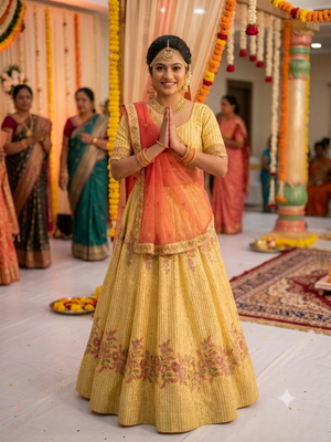 haldi mehandi lehenga choli chunni set  1