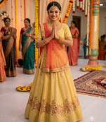 haldi mehandi lehenga choli chunni set 