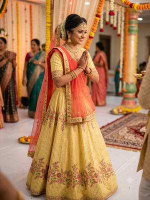 haldi mehandi lehenga choli chunni set  2