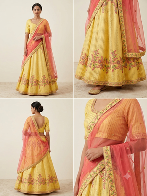 haldi mehandi lehenga choli chunni set  3